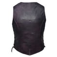 thumbnail image 3 of UNIK Women's Premium Traditional Lambskin Leather Motorcycle Vest - Purple (XL), 3 of 3