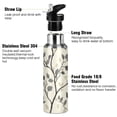 thumbnail image 3 of Yayeee 20oz Insulated Water Bottle Double Wall Stainless Steel with Flip Straw Lid, Leaves Pattern, 3 of 7