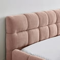 thumbnail image 6 of Queen Size Upholstered Bed Frame,No Box Spring Needed, Sturdy Solid Wood Platform Bed with Thick Chenille Fabric & Headboard , Easy Assembly, Modern Bedroom Upgrade, Durable Design, Pink, 6 of 7