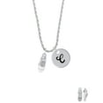 thumbnail image 2 of Delight Jewelry Silvertone 3-D White Running Shoe Silvertone Script Initial Disc - C - Charm Necklace, 20"+3", 2 of 4