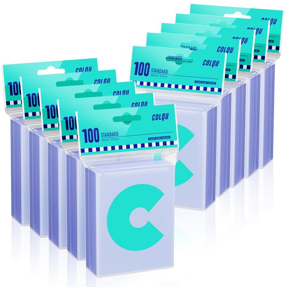 Fundas para tarjetas coleccionables COLQU de 1000 quilates, 66 x 91 mm, transparentes
