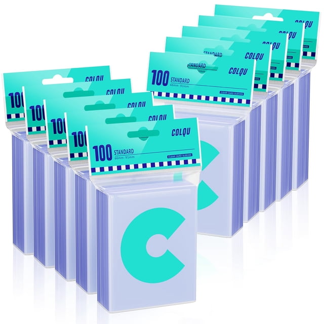 Fundas para tarjetas coleccionables COLQU de 1000 quilates, 66 x 91 mm, transparentes