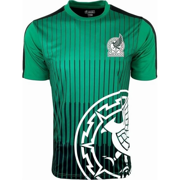 Officially Licensed by Icon Sports Mexico Soccer Jersey, Green Pattern, Men's Large