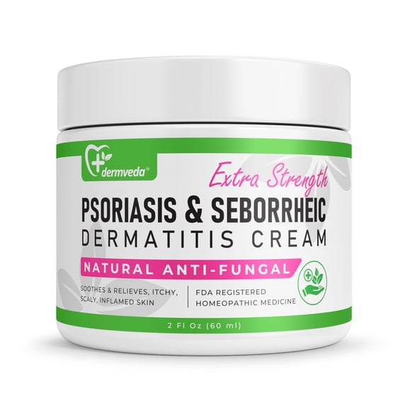 Dermveda Psoriasis & Seborrheic Dermatitis Cream, Soothing Skincare for Inflamed Skin, All Natural Relieves Itchy Scalp Ointment, Seborrheic Dermatitis Scalp Treatment for Flaky Skin Relief