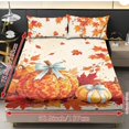 thumbnail image 4 of Qpednta Autumn Pumpkin Fitted Sheet Set, Easy Care Lightweight 3 Pieces Fitted Sheet Set with 2 Pillowcases, Wrinkle‑Free Elastic Band Bedding Cover Set for Guest Room Dormitory, 4 of 7