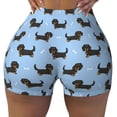 thumbnail image 2 of Lsque Dachshund Dog Pattern High Waisted Biker Shorts for Women-Tummy Control Fitness Athletic Workout Running Yoga Gym Shorts,Moisture-Wicking-X-Large, 2 of 9