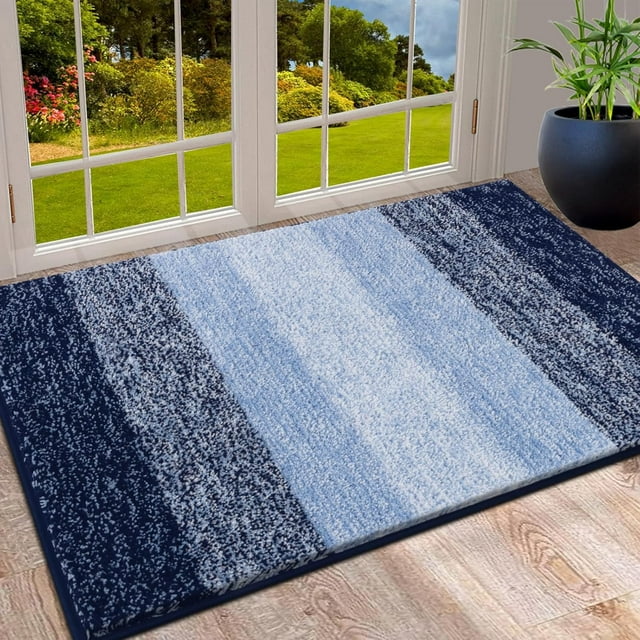 Indoor Doormat Entryway Door Rug Non Slip Absorbent Mud Trapper Mats LowProfile Inside Floor Mats Soft Machine Washable Small Rugs Door Carpet for Entryway (‘‘x‘‘ Grey)