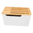 thumbnail image 5 of WHAMVOX Cord Management Box Cord Organizer Box Wires Storage Box Charge Cable Organizer with Bamboo Lid, 5 of 8