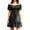 Black, variant on LEKWK Renaissance Dress Women Off Shoulder Lace Up Corset Waist Mini Dresses Short Bubble Sleeve A-Line Party Gothic Medieval Dress