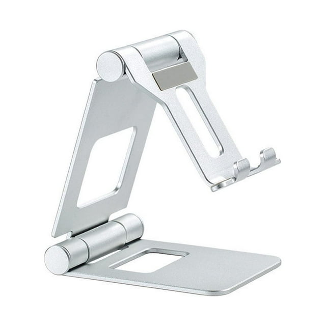Methold Soporte para teléfono móvil Plegable Ajustable Soporte de plástico portátil para teléfono inteligente Soporte para organizador de Electrónica Plata