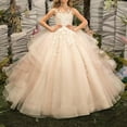 thumbnail image 2 of Drtj Tulle Flower Girl Maxi Dresses Princess Pageant Dress Wedding Party Evening Formal Pegeant Dance Gown, 2 of 7