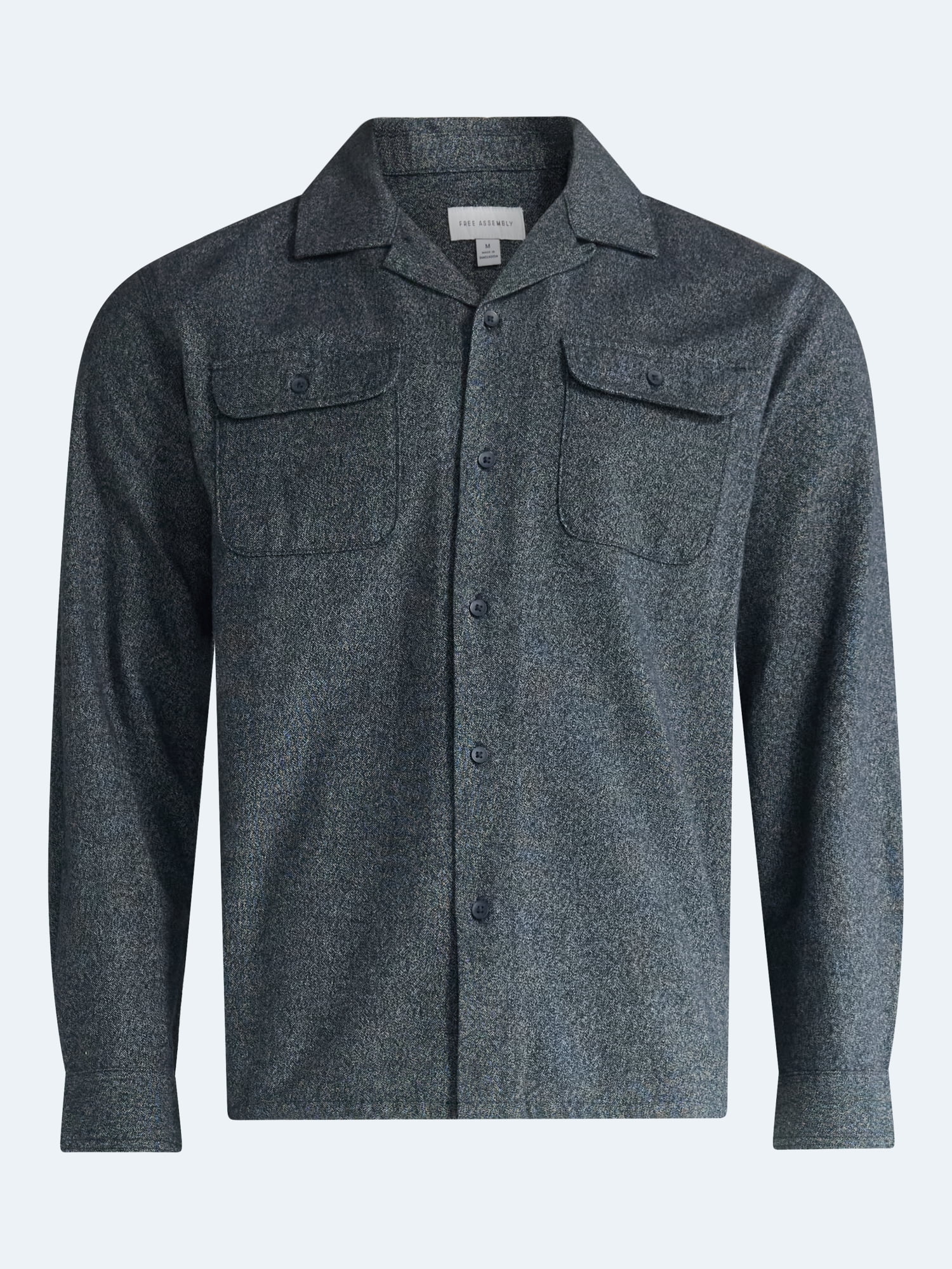 Free Assembly Men's Brushed Canvas Oxford Shirt, Sizes XS-3XL