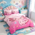 thumbnail image 2 of Manfei Colorful Axolotl 7 Pieces Full Size Bedding Sets,Adorable Amphibian Full Size Bed in a Bag,Pink Reversible, 2 of 7