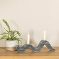 thumbnail image 3 of Bloomingville Marble Wave Double Taper Candle Holder, Grey, 3 of 9
