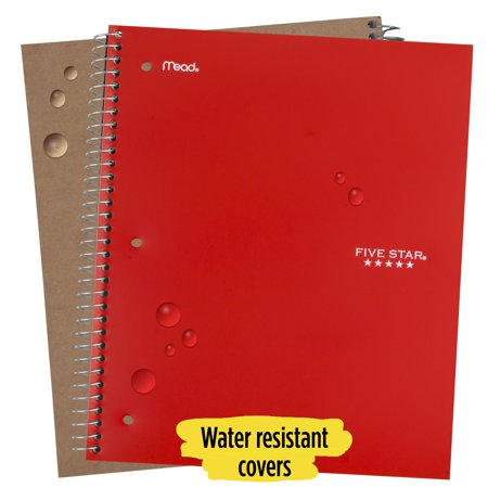 Five Star Wirebound Notebook, 1 Subject, Wide Ruled, Fire Red (930010CK1-WMT-MOD)