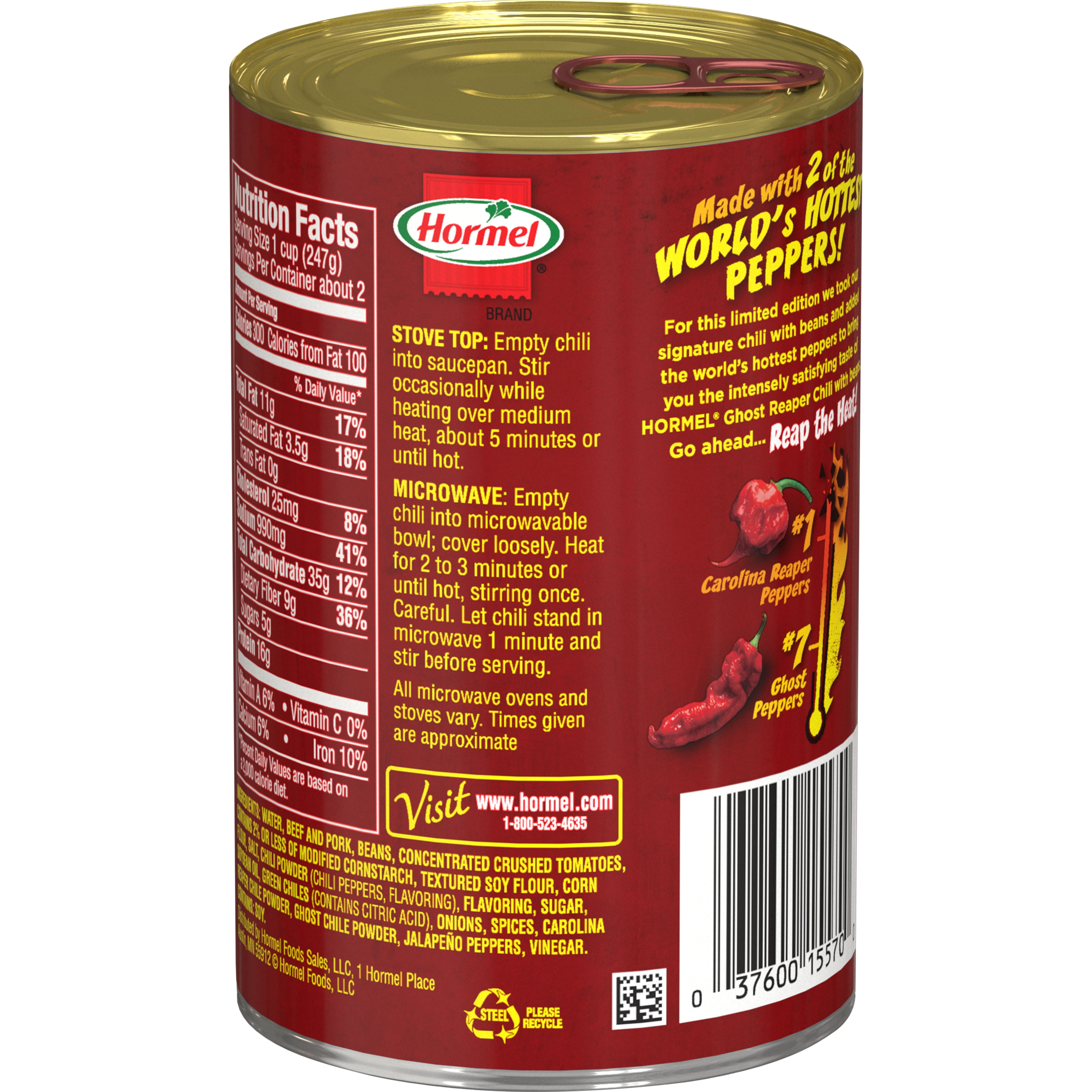 HORMEL Ghost Reaper Chili w/ Bean 12/15 OZ