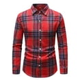thumbnail image 7 of FDGIU 2025 Men's Fleece Flannel - Outdoor Button Down Front Shirt, Warm Plaid Long Sleeve Checkered Casual Top, 7 of 7