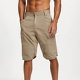 thumbnail image 2 of FRSASU Men's Cargo Work Shorts Quick Dry 3/4 Length Capri Pants Multi-pockets Knee Length Trousers Summer Board Beach Shorts Khaki, 2 of 6
