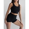 thumbnail image 4 of Yunliwuli Women Tank Tops Solid Color Ribbed Crew Neck Vests Summer Slim Fit Sleeveless Cropped Tops Streetwear, 4 of 6