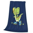 thumbnail image 3 of Bingfone Dino Playing Roller Skate Print Flannel Fleece Blanket Throw Blanket For Bed,Sofa,Couch,Travel,Camping(60"X50"), 3 of 9