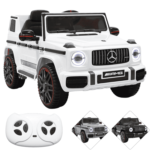 Camioneta Montable Eléctrica AMG Mercedes Benz G-63 para Niños 12V Bluetooth Apto a partir de 3 años Soporta Hasta 35 kg - Blanco