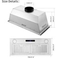 thumbnail image 2 of New 30 inch 600CFM Insert Range Hood Stainless Kitchen Exhaust Vent Dishwasher Filter 120V, 2 of 8