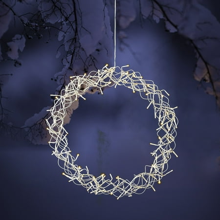 

LED Light Wreath 30 Cm Diameter Gold Wire Mesh With Warm White LED Lighting