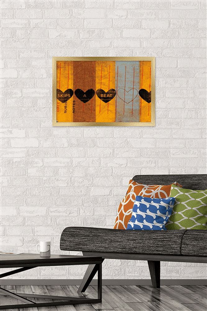 John W. Golden - Skips a Beat Wall Poster, 14.725" x 22.375", Framed