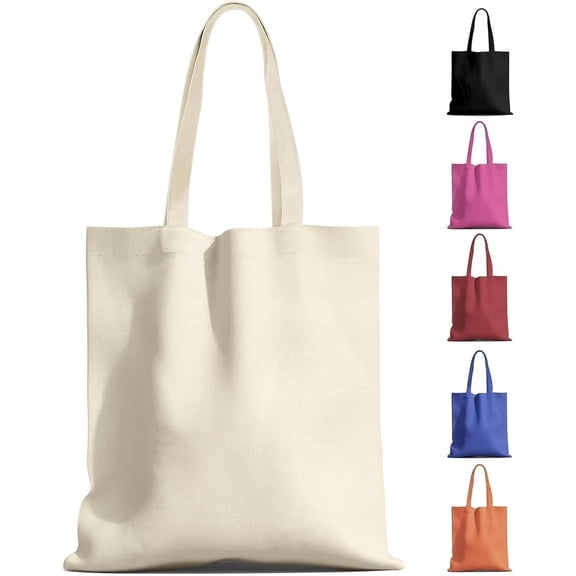 1-200 Pack Available Premium Canvas Reusable Tote Bags,Made of Natural Canvas