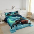 thumbnail image 3 of Train Bedding Set Vintage Steam Engine King Size Comforter Set Men Cute Penguin Green Galaxy Down Comforter,Retro Truck Car Duvet Set Locomotive Snow Mountain Bed Set,Soft, 3 of 7
