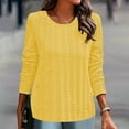 thumbnail image 2 of AherBiu Hauts à Manches Longues pour Femmes Col Rond Chandail-Over chandail de Printemps T-Shirts Couleur Unie, 2 of 6