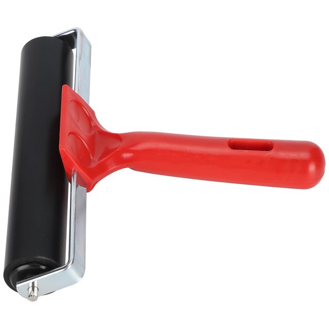Rodillo Para Pintura Con Diamantes Para Una Impresión Uniforme, Rodillo Brayer Con De Plástico Cómodo Y Antideslizante, Con Estructura De Acero Inoxidable Y Goma Sólida