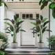 thumbnail image 4 of 6-ft artificial bird of paradise plant con stable planter - realistic fake tree para indoor y outdoor, rubber fabric, 14 leaves, 3 flowers, great para home decor, 4 of 7