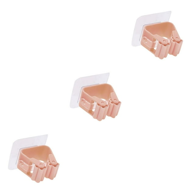yingyy Porte-Balai Mural Porte-Balai Adhésif de Rangement Ménager Balai Rose 3Ensemble