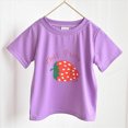 thumbnail image 4 of kpoplk Girls Short Sleeve T-Shirts Cute Graphic Tees Tops Summer Basic Tshirts Teen Kids Loose Fit(Purple,6-7 Y), 4 of 5
