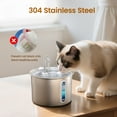 thumbnail image 3 of Oneisall PWF-001 304 Stainless Steel Cat Water Fountain, 2L Water Fountains for Cats Indoor - Silver, 3 of 12