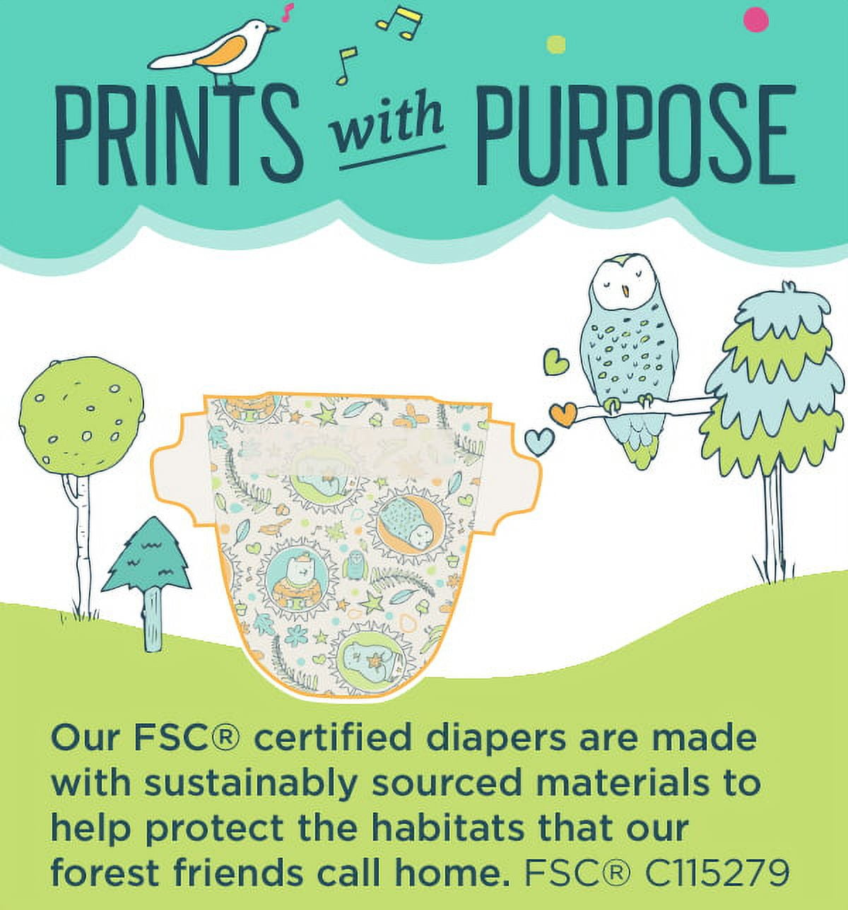 Seventh Generation Baby Diapers, Free & Clear, Size 2, 12-18 lbs, 96 Diapers (Value Pack)