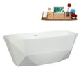 thumbnail image 3 of 63" Streamline B-504-232-GLD Soaking Glossy White Freestanding Tub and Tray With Internal Drain in Polished Gold, 3 of 14