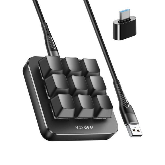 Teclado macro mecánico Vaydeer con soporte para una mano NKRO