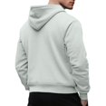 thumbnail image 2 of Plain Pullover Hoodie Mens Casual Fall Winter Hooded Sweatshirt with Pocket Long Sleeve Trendy Tops (3XL, Gray), 2 of 5
