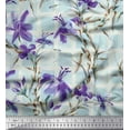 thumbnail image 1 of Soimoi Viscose Chiffon Fabric Check & Lily Flower Printed Craft Fabric by The Yard 42 Inch Wide, 1 of 1