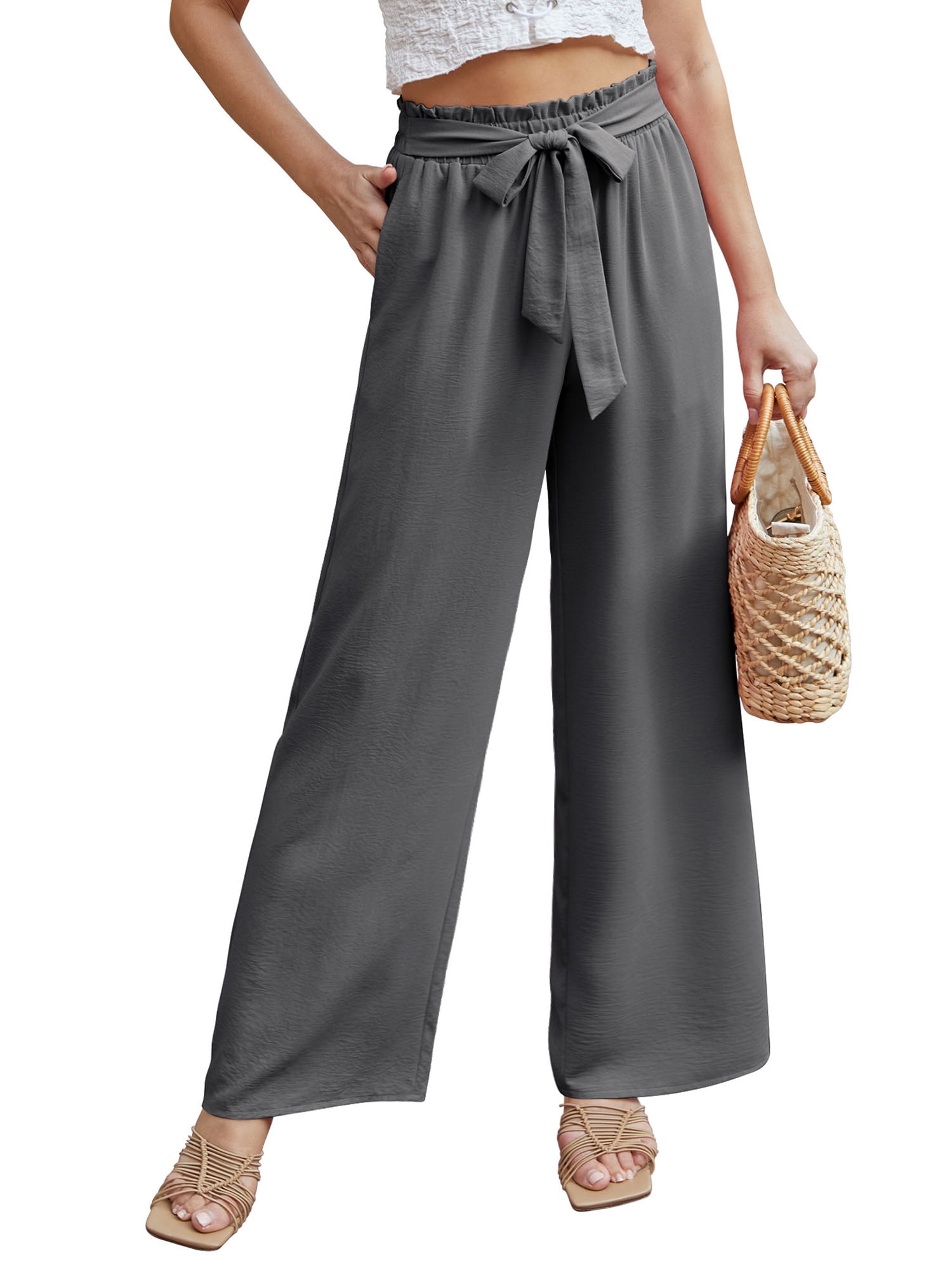Meymia Women's Casual Pants Size 16 Ladies Casual Bungee Pants Printed Wide  Leg Pants Womens Work Clothes Business Casual, Grey, X-Large : :  Clothing, Shoes & Accessories