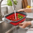 thumbnail image 2 of Handy Housewares 7" x 9.5" Collapsible Kitchen Strainer Colander, Red, 2 of 5