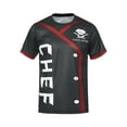 thumbnail image 1 of Oyolan T-Shirt Homme Chef Imprimé Contraste Couleur Restaurant Cuisine Costume Col Rond Manches Courtes Noir TG, 1 of 7