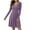 Purple, variant on Womens Rompers for Summer Fashion Casual Solid Round Neck Long Sleeve Fold Dress Fashion Beach Vacation Clothes