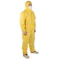 thumbnail image 3 of XYCCA PE Protection Suit Chemical Resistant Clothing Overall Yellow for Laboratory ExaminationXL-082203, 3 of 5