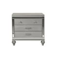 thumbnail image 5 of Maklaine Transitional Solid Wood 3-Drawer Nightstand in Silver, 5 of 5