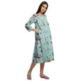 thumbnail image 3 of Moomaya Cotton Sleepwear For Ladies Printed Round Neck Button Placket Nightdress, 3 of 6