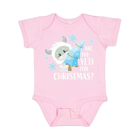 

Inktastic Are You Yeti for Christmas with Yeti Holding Christmas Tree Gift Baby Boy or Baby Girl Bodysuit