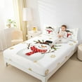 thumbnail image 4 of Castle Fairy Teens Kawaii Snowman 4 Pieces Queen Sheet Sets,Winter Snowflakes Ultra Soft Flat Sheet,Merry Christmas Queen Fitted Sheet,Super Cozy Room Decor, 4 of 7